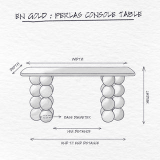 Perlas Console Table dimensions