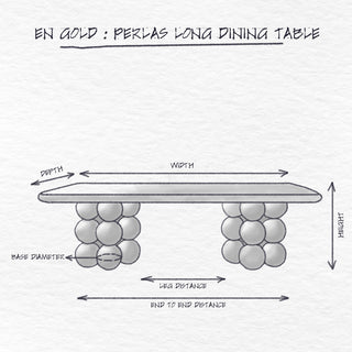 Perlas Dining Table dimensions