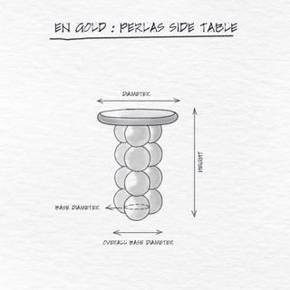 Perlas Side Table dimensions