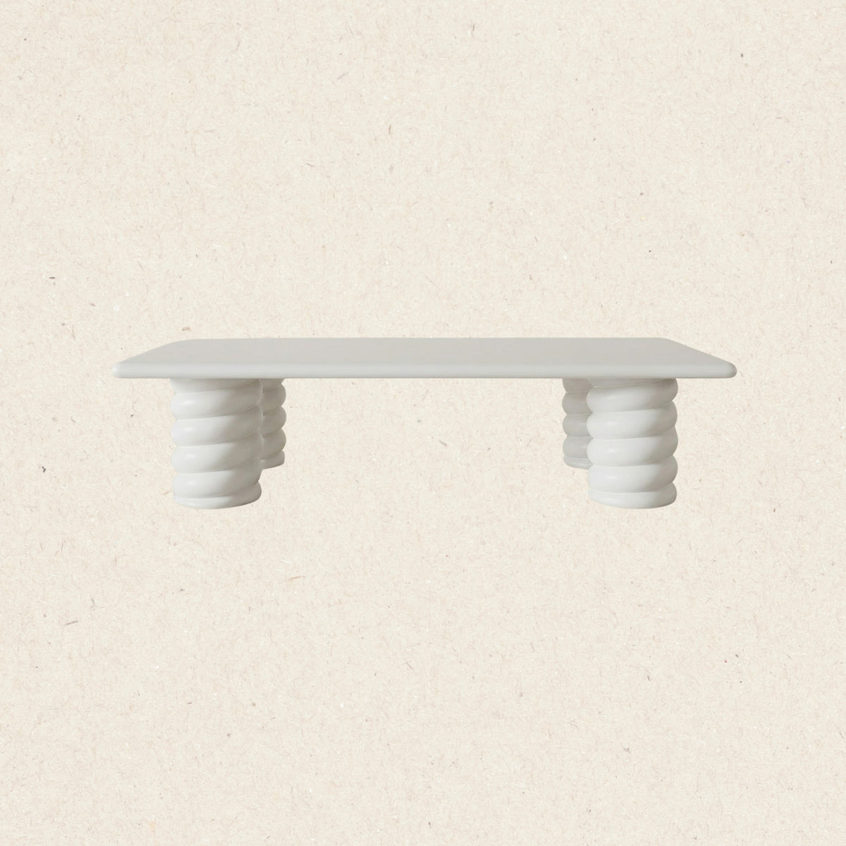 Myrrh Outdoor Coffee Table in concrete, front view