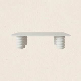 Myrrh Outdoor Coffee Table in concrete, front view