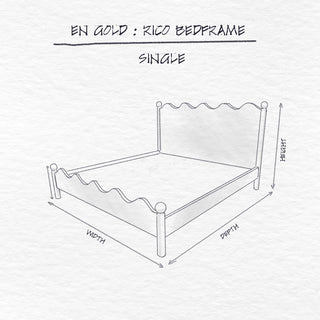 Rico Bed Frame, Single dimensions