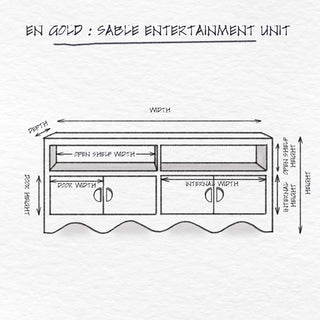 Sable Entertainment Unit, Cream Stone dimensions