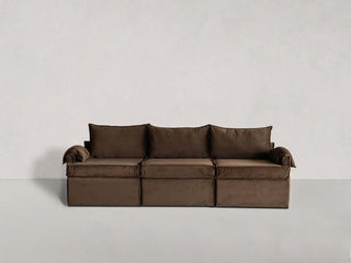 Santiago Modular Sofa, Chocolate Velvet, 3 Seater