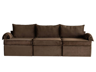 Santiago Modular Sofa, Chocolate Velvet, 3 Seater