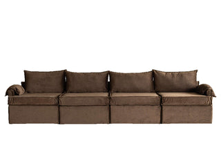 Santiago Modular Sofa, Chocolate Velvet, 4 Seater