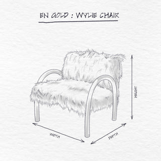 Wylie Chair, White Shag dimensions