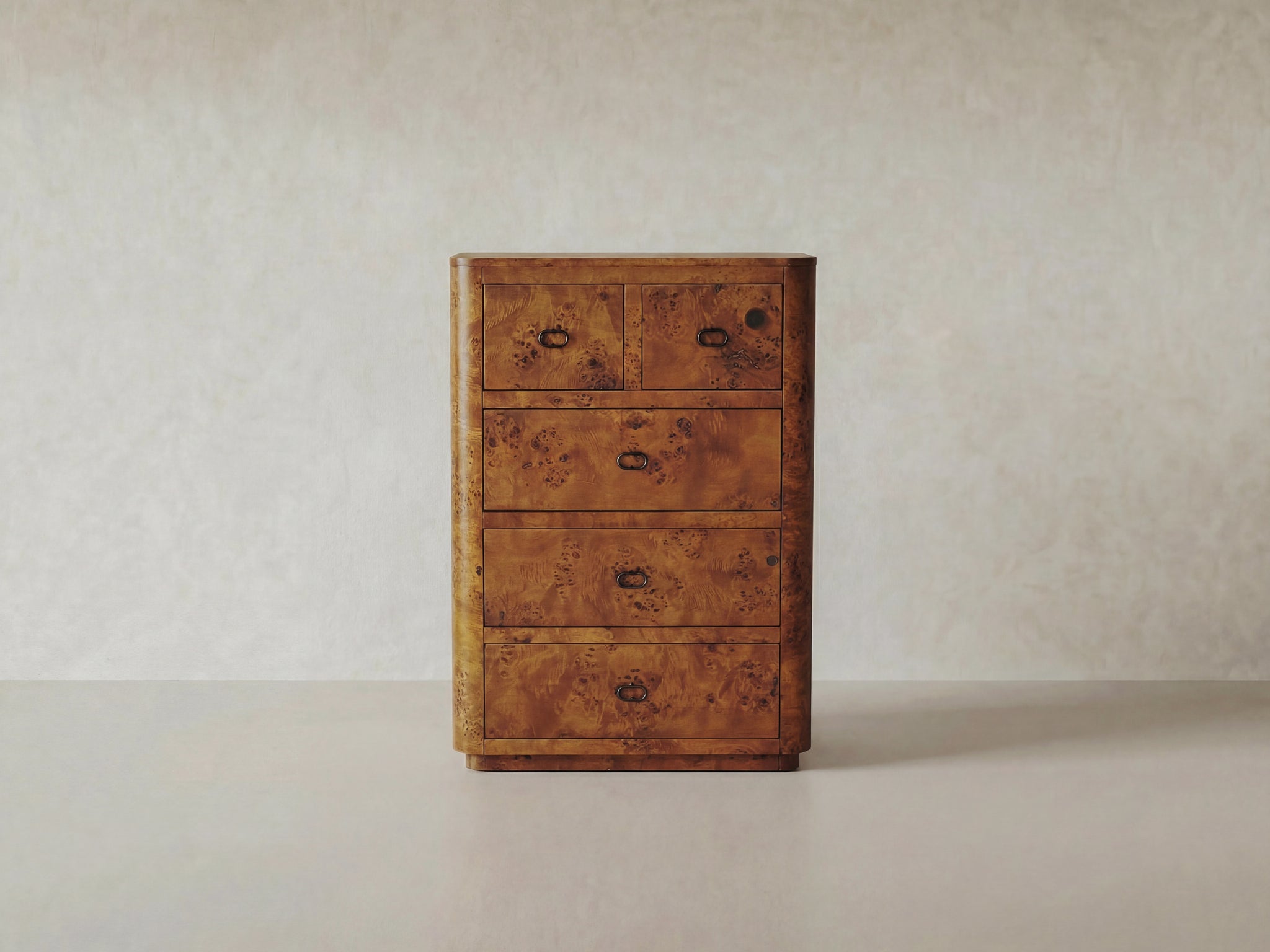 Zephyr Tall Dresser | Cognac Burl