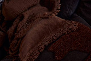 Saardé - Velvet Square Cushion | Chocolate: Without Feather Insert/Inners