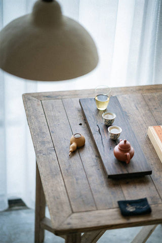 Japanese-style Wabi-Sabi Black Walnut Serving Tray