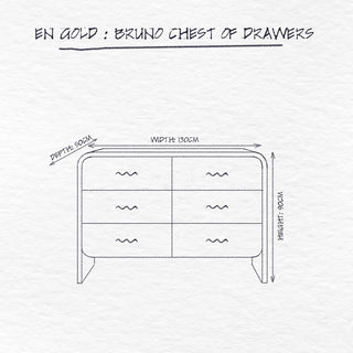 Bruno Chest of Drawers, Raffia dimensions