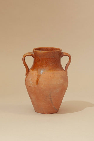 Double Handle Earthenware Vase