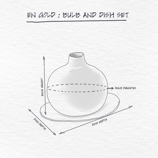 Bulb and Dish Set dimensions