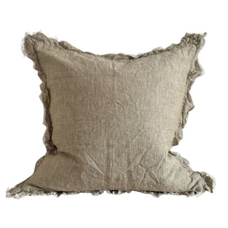Hallie Ruffled Linen Cushion Cover | Washed Olive