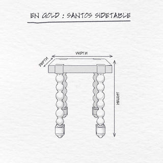 Santos Side Table dimensions