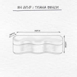 Triana Bench, Cream dimensions