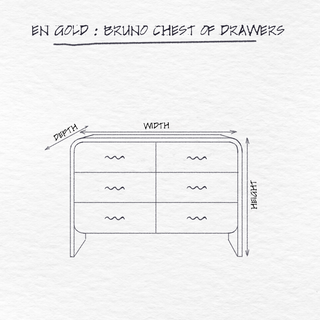 Bruno Chest of Drawers, Espresso dimensions