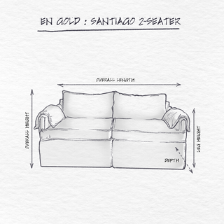 Santiago Modular Sofa, 2 Seater dimensions