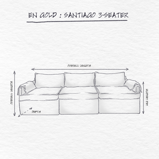 Santiago Modular Sofa, 3 Seater dimensions