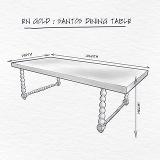 Santos Dining Table dimensions