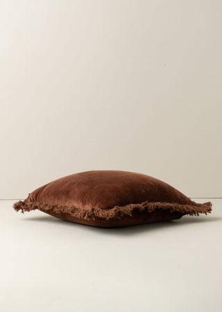 Saardé - Velvet Square Cushion | Chocolate: Without Feather Insert/Inners