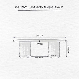 Isla Oval Dining Table dimensions