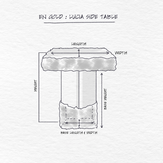 Lucia Side Table dimensions