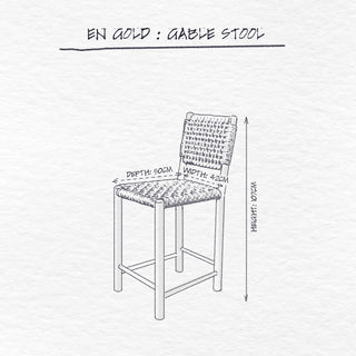 Gable Stool, Espresso dimensions
