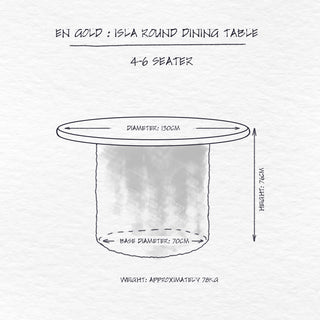 Isla Dining Table dimensions