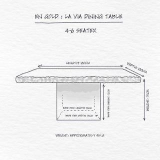 La Via Dining Table dimensions