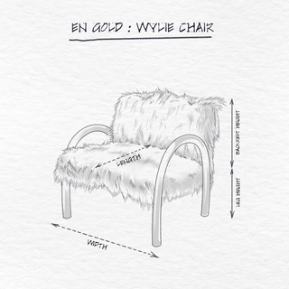 Wylie Chair, Mocha Shag dimensions