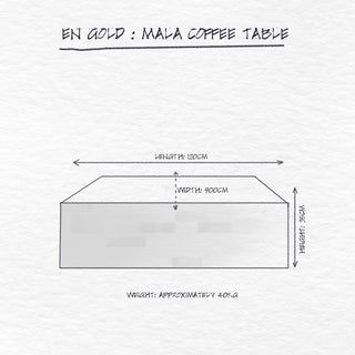 Mala Coffee Table, Rosé Stone dimensions