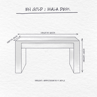 Mala Desk, Grey Stone dimensions
