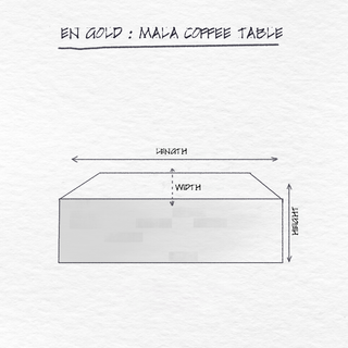 Mala Coffee Table, Fossil Stone dimensions