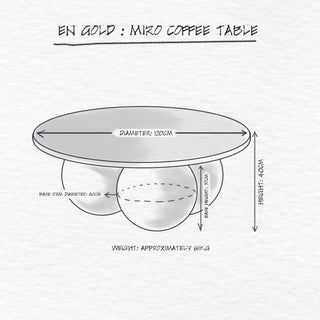 Miro Coffee Table, Moreno dimensions