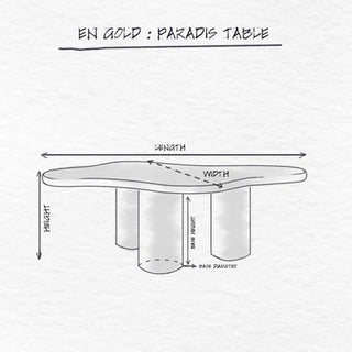 Paradis Coffee Table, Grey Stone dimensions