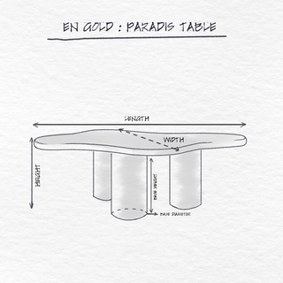 Paradis Coffee Table, Moreno dimensions