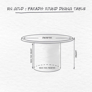 Paradis Round Dining Table dimensions