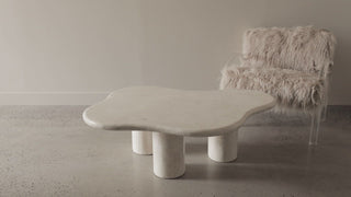 irregular shape stone coffee table video